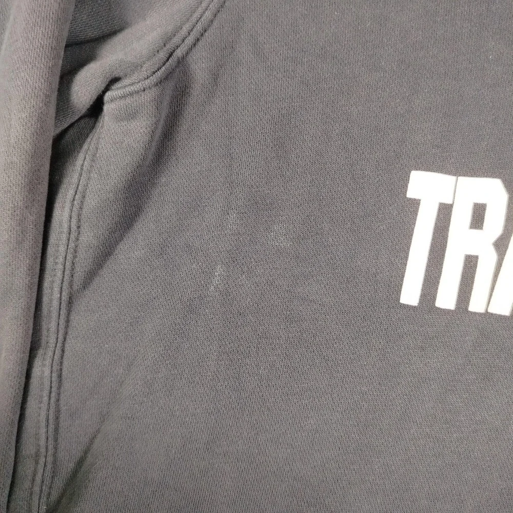 Nike Sweatshirt Club Fleece Mens Medium Black NA Track & Field Hoodie Distressed